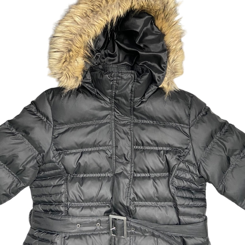 Brooks Brothers Down 346  Belted Puffer Parka Jacket Black L - Picture 2 of 13
